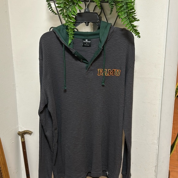 NWT FAMU Rattlers Colosseum Dujour Ralgan Long Sleeve Henley Hoodie T-shirt - Picture 1 of 7